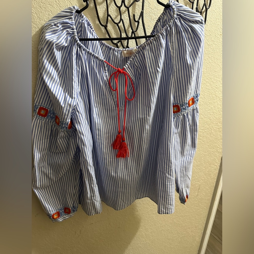 Tory Burch Cotton top.  Very light material.